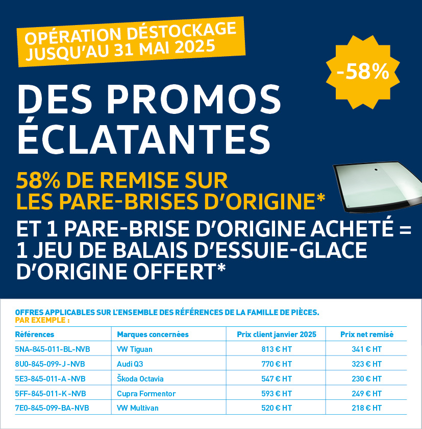 Déstockage - Pare-brise